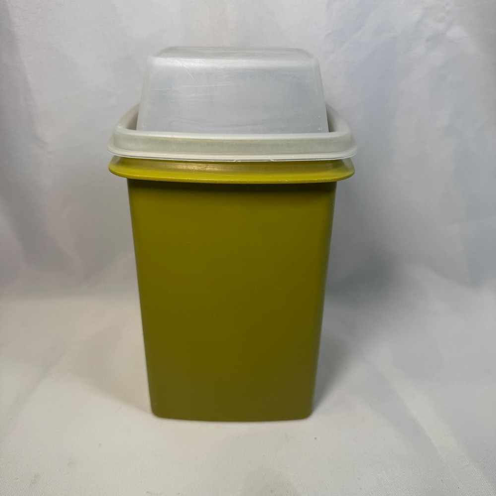Vintage Tupperware Pickle A Way Avocado Green 1330 Container with Strainer Lid